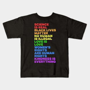 Science Is Real Black Lives Matter Kids T-Shirt